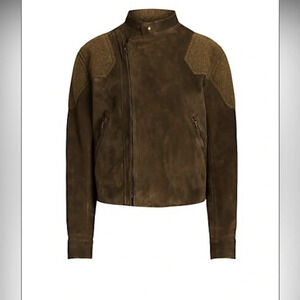 Ralph Lauren purple collection Almeida suede biker jacket